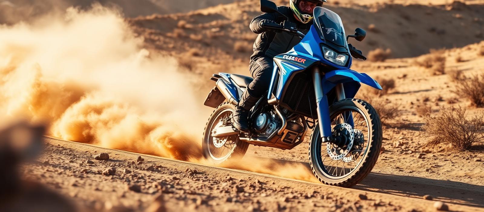 Moto de doble propósito en el desierto